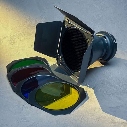 Reflector Elinchrom con Banderas y Filtros de Colores